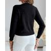 image:imageCHICME Womens Elegant 3D Pearl Embellished Floral Knit Cardigan Long Sleeve Round Neck Front Sweater CoatBlack