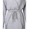 image:imageCHICME Womens Hoodie Dress Long Sleeve Wrap V Neck Drawstring Waist Pullover Casual Sweatshirt Dress with Flap Pockets