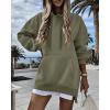 image:imageCHICME Womens Oversized Long Hoodie Dress Fall Outfits Comfrt Pullover Sweatshirt Winter ClothingArmy Green