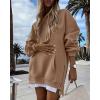 image:imageCHICME Womens Oversized Long Hoodie Dress Fall Outfits Comfrt Pullover Sweatshirt Winter ClothingBrown