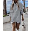 image:imageCHICME Womens Oversized Long Hoodie Dress Fall Outfits Comfrt Pullover Sweatshirt Winter ClothingGray