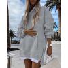 image:imageCHICME Womens Oversized Long Hoodie Dress Fall Outfits Comfrt Pullover Sweatshirt Winter ClothingGray