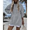 image:imageCHICME Womens Oversized Long Hoodie Dress Fall Outfits Comfrt Pullover Sweatshirt Winter ClothingGray