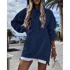 image:imageCHICME Womens Oversized Long Hoodie Dress Fall Outfits Comfrt Pullover Sweatshirt Winter ClothingPurplish Blue