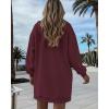 image:imageCHICME Womens Oversized Long Hoodie Dress Fall Outfits Comfrt Pullover Sweatshirt Winter ClothingWine Red