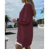 image:imageCHICME Womens Oversized Long Hoodie Dress Fall Outfits Comfrt Pullover Sweatshirt Winter ClothingWine Red
