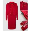 image:imageCHICME Womens Three Piece Outfits Striped Long Sleeve Bomber Jacket Midi Skirt Set Ribbed Knit Tank TracksuitAred