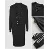 image:imageCHICME Womens Three Piece Outfits Striped Long Sleeve Bomber Jacket Midi Skirt Set Ribbed Knit Tank TracksuitBlack