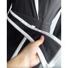 image:imageCHICME Wrap Front Jumpsuits for Women Contrast Paneled Long Sleeve Notched Collar Padded Shoulders Casual JumpsuitAblack
