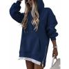 image:imageCHICME Womens Oversized Long Hoodie Dress Fall Outfits Comfrt Pullover Sweatshirt Winter ClothingPurplish Blue