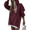 image:imageCHICME Womens Oversized Long Hoodie Dress Fall Outfits Comfrt Pullover Sweatshirt Winter ClothingWine Red