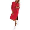 image:imageCHICME Womens Three Piece Outfits Striped Long Sleeve Bomber Jacket Midi Skirt Set Ribbed Knit Tank TracksuitAred