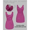 image:imageCHICME Womens Sleeveless Square Neck Bodycon Mini Dress Ruched Cocktail Party Romper DressesHot Pink