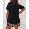 image:imageCHICME Pajamas Set for Women 2 Piece Pjs Lounge Set Soft Short Sleeve Tops and Sleep Shorts with PocketBlack