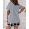 image:imageCHICME Pajamas Set for Women 2 Piece Pjs Lounge Set Soft Short Sleeve Tops and Sleep Shorts with PocketGray
