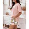 image:imageCHICME Pajamas Set for Women 2 Piece Pjs Lounge Set Soft Short Sleeve Tops and Sleep Shorts with PocketPink