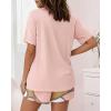 image:imageCHICME Pajamas Set for Women 2 Piece Pjs Lounge Set Soft Short Sleeve Tops and Sleep Shorts with PocketPink