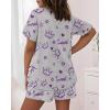 image:imageCHICME Pajamas Set for Women 2 Piece Pjs Lounge Set Soft Short Sleeve Tops and Sleep Shorts with PocketQgray