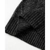 image:imageCHICME Women Round Neck Long Sleeve Sweater Cable Knit Casual Loose Fit Pullover Fall Winter SweatersBlack