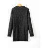 image:imageCHICME Women Round Neck Long Sleeve Sweater Cable Knit Casual Loose Fit Pullover Fall Winter SweatersBlack