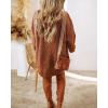 image:imageCHICME Women Round Neck Long Sleeve Sweater Cable Knit Casual Loose Fit Pullover Fall Winter SweatersBrown
