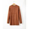 image:imageCHICME Women Round Neck Long Sleeve Sweater Cable Knit Casual Loose Fit Pullover Fall Winter SweatersBrown