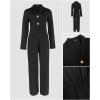image:imageCHICME Womens Faux Two Piece Jumpsuits Casual Dressy Long Sleeve V Neck Wide Leg One Piece OutfitsBlack