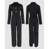 image:imageCHICME Womens Faux Two Piece Jumpsuits Casual Dressy Long Sleeve V Neck Wide Leg One Piece OutfitsBlack