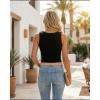 image:imageCHICME Rhinestone Square Neck Tank Top for Women Slim Fit Sleeveless Sparkly Casual Daily Wear TopBlack