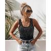 image:imageCHICME Rhinestone Square Neck Tank Top for Women Slim Fit Sleeveless Sparkly Casual Daily Wear TopBlack