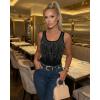 image:imageCHICME Rhinestone Square Neck Tank Top for Women Slim Fit Sleeveless Sparkly Casual Daily Wear TopBlack