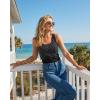 image:imageCHICME Rhinestone Square Neck Tank Top for Women Slim Fit Sleeveless Sparkly Casual Daily Wear TopBlack