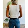 image:imageCHICME Rhinestone Square Neck Tank Top for Women Slim Fit Sleeveless Sparkly Casual Daily Wear TopWhite