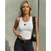 image:imageCHICME Womens Seamless Shapewear Camisole Tummy Control Tank Top for Women Slimming Body Shaper VestAwhite