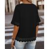 image:imageCHICME Womens Summer Boho Tops Dressy Casual Crewneck Short Sleeve Blouse Ruffle Hem Eyelet Shirts Beach VacationBlack