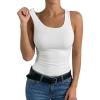 image:imageCHICME Womens Seamless Shapewear Camisole Tummy Control Tank Top for Women Slimming Body Shaper VestAwhite