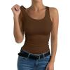 image:imageCHICME Womens Seamless Shapewear Camisole Tummy Control Tank Top for Women Slimming Body Shaper VestCoffee