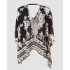 image:imageCHICME Womens Floral Print Swimsuit Coverup Batwing Sleeve Hollow Out Beach Cover Up Summer Cardigan Loose SwimwearBlack
