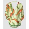 image:imageCHICME Womens Floral Print Swimsuit Coverup Batwing Sleeve Hollow Out Beach Cover Up Summer Cardigan Loose SwimwearLight Green