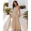 image:imageCHICME 2 Piece Outfits for Women Summer Sleeveless Twist Tank Top and Wide Leg Pant Sets Casual Travel Airport Outfits FlowyApricot