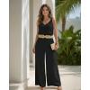 image:imageCHICME 2 Piece Outfits for Women Summer Sleeveless Twist Tank Top and Wide Leg Pant Sets Casual Travel Airport Outfits FlowyBlack