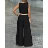 image:imageCHICME 2 Piece Outfits for Women Summer Sleeveless Twist Tank Top and Wide Leg Pant Sets Casual Travel Airport Outfits FlowyBlack