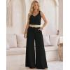 image:imageCHICME 2 Piece Outfits for Women Summer Sleeveless Twist Tank Top and Wide Leg Pant Sets Casual Travel Airport Outfits FlowyBlack