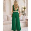 image:imageCHICME 2 Piece Outfits for Women Summer Sleeveless Twist Tank Top and Wide Leg Pant Sets Casual Travel Airport Outfits FlowyDark Green