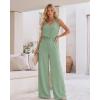 image:imageCHICME 2 Piece Outfits for Women Summer Sleeveless Twist Tank Top and Wide Leg Pant Sets Casual Travel Airport Outfits FlowyLight Green