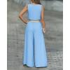 image:imageCHICME 2 Piece Outfits for Women Summer Sleeveless Twist Tank Top and Wide Leg Pant Sets Casual Travel Airport Outfits FlowyLighted Blue