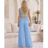 image:imageCHICME 2 Piece Outfits for Women Summer Sleeveless Twist Tank Top and Wide Leg Pant Sets Casual Travel Airport Outfits FlowyLighted Blue