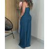 image:imageCHICME Jumpsuits for Women Dressy 2026 One Shoulder Printed Wide Leg Romper Casual Vacation Summer Outfits with PocketsPurplish Blue
