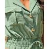 image:imageCHICME Jumpsuits for Women One Piece Outfits Summer 2026 Spring Vacation Travel Outfits Dressy Casual Cargo Tapered RomperLight Green