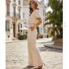 image:imageCHICME Two Piece Sets for Women Summer Outfits Short Sleeve Top Wide Leg Pants Set Elastic Waist Casual Work VacationApricot